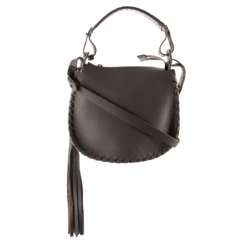 ALLSAINTS Mori Leather Crossbody Bag in Light Grey
